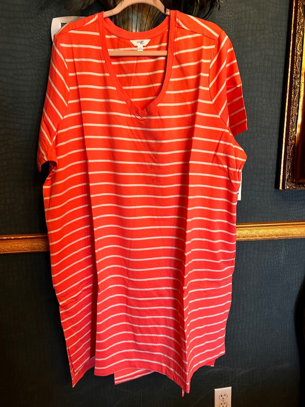 Terra & Sky  T-Shirt V neck Dress PLUS size 4X .  NWT